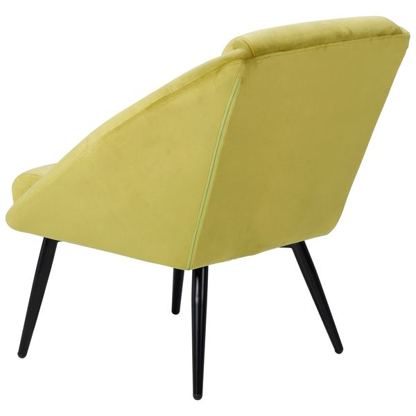 Fauteuil velours ocre