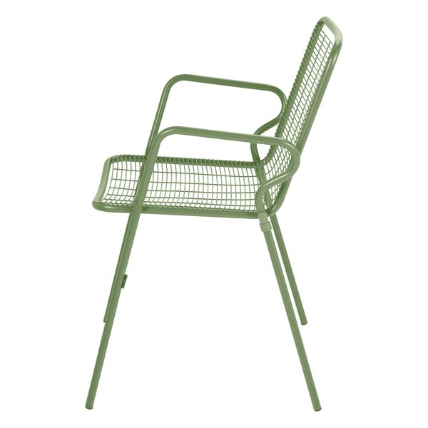 Fauteuil repas outdoor métal vert amande