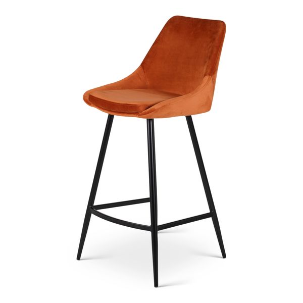Chaise de bar velours cognac