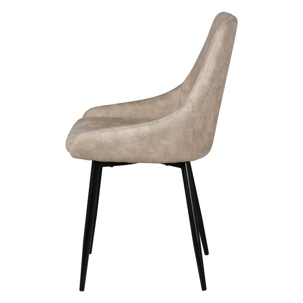 Chaise tissu effet daim beige