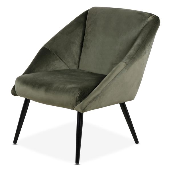 Fauteuil velours vert foncé
