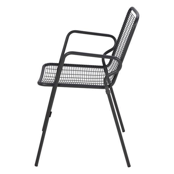 Fauteuil repas outdoor métal anthracite