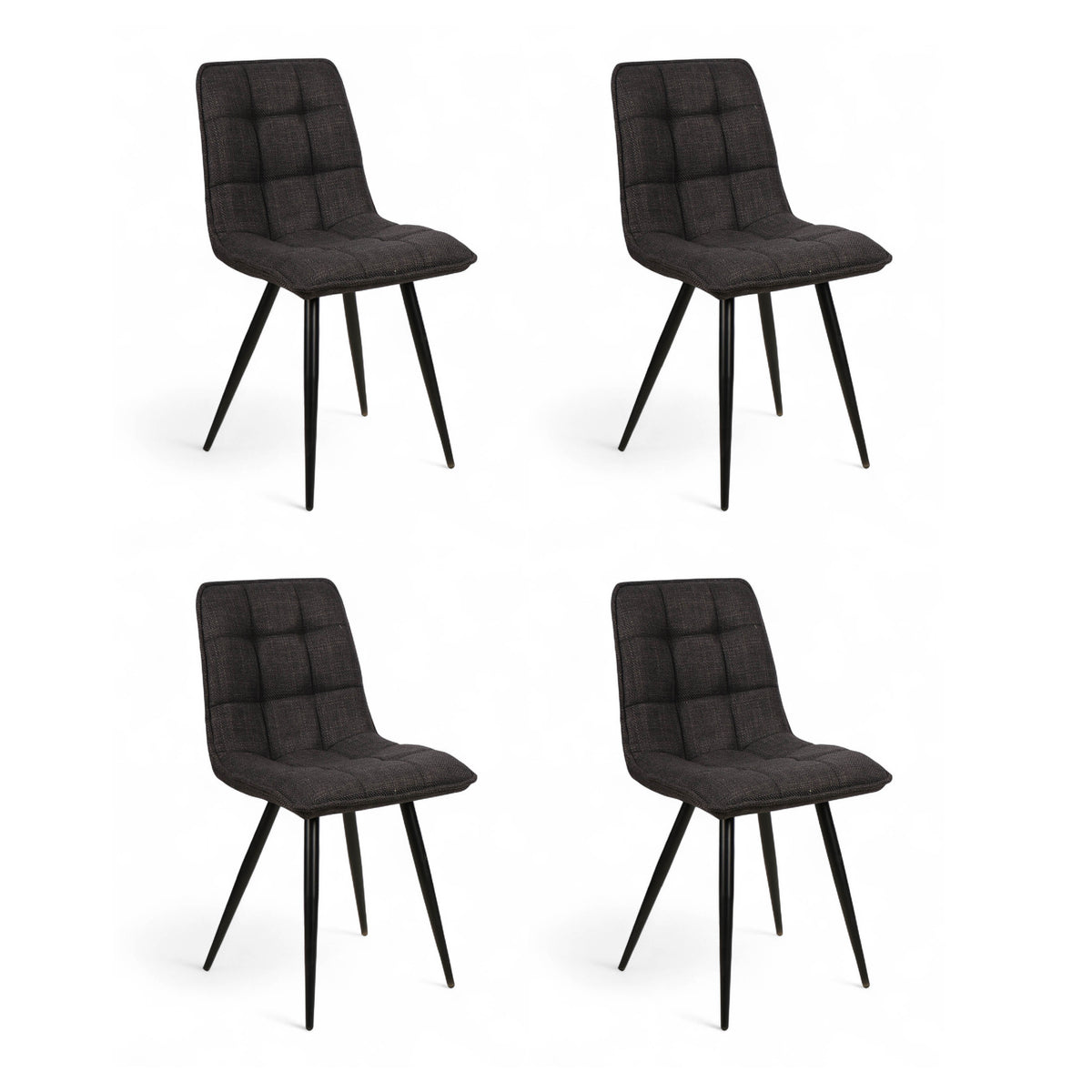 Chaise repas tissu noir anthracite