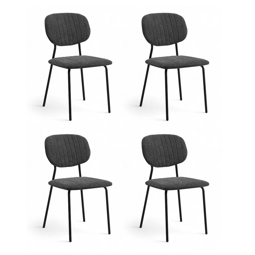 Chaise repas tissu gris foncé