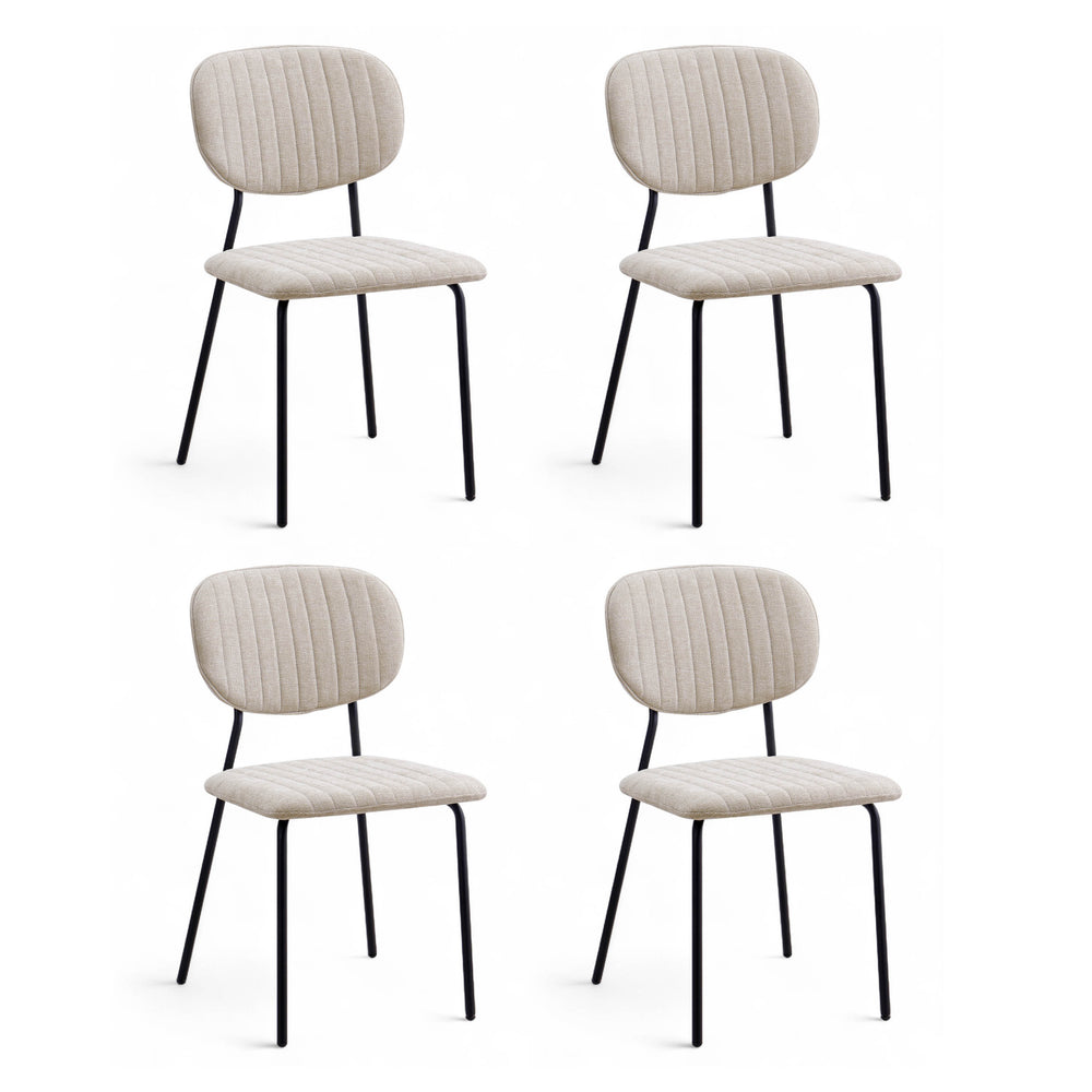 Chaise repas tissu beige