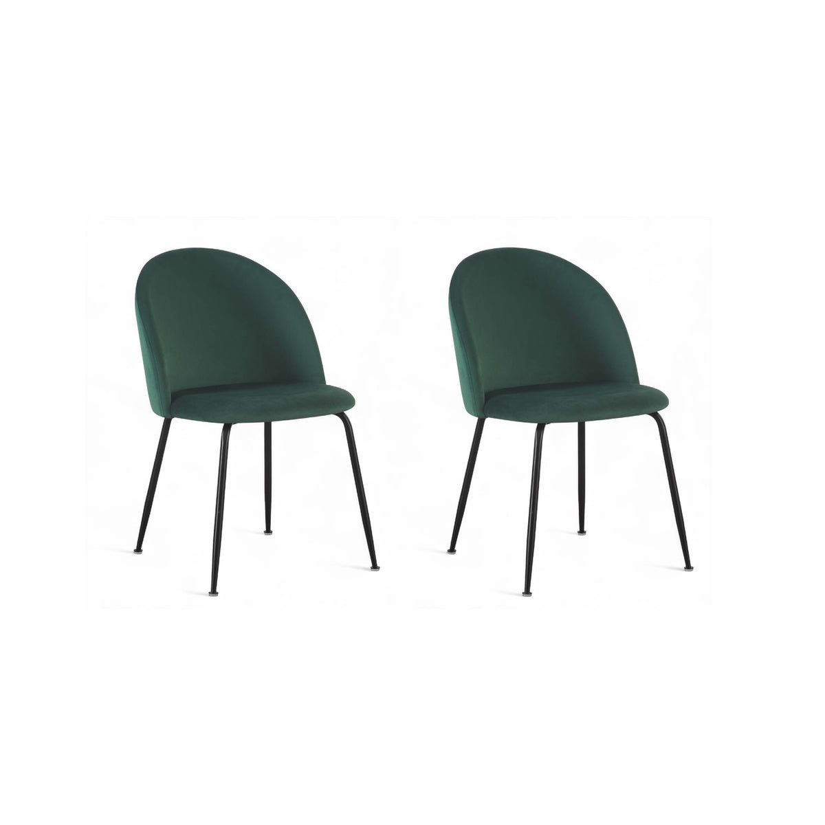 Chaise repas velours vert bouteille