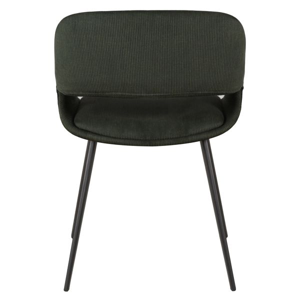 Chaise repas velours côtelé vert foncé