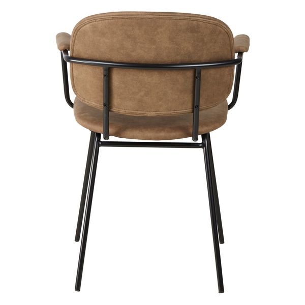 Fauteuil tissu effet daim marron foncé