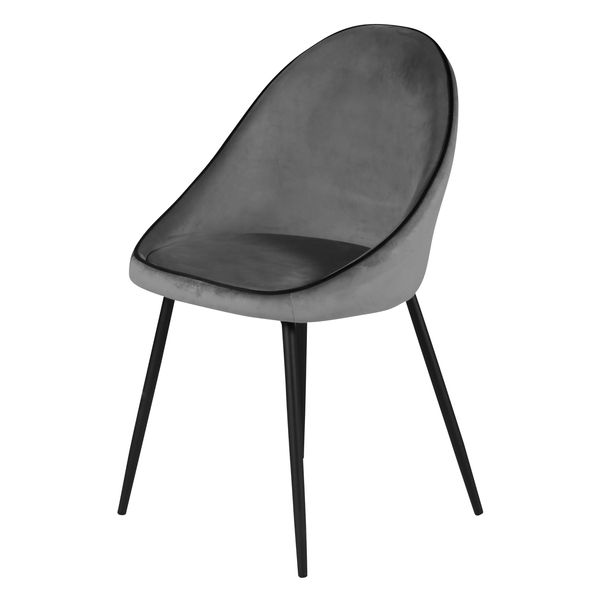 Chaise de repas velours anthracite
