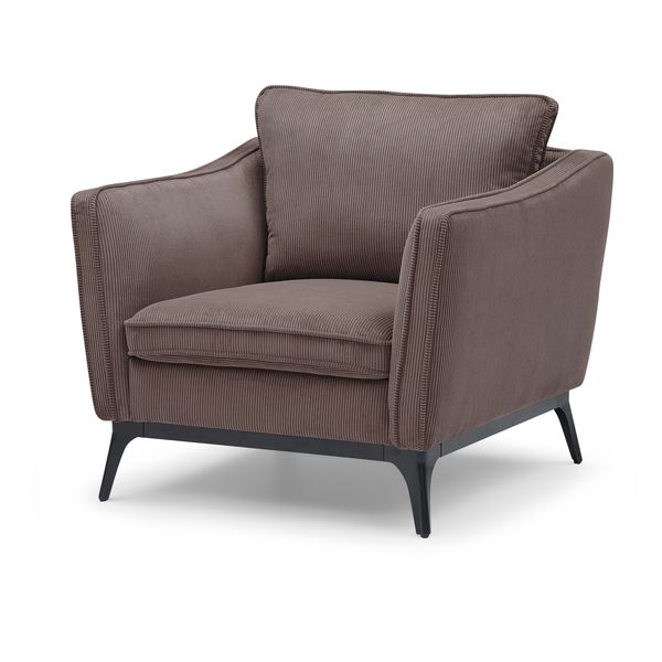 Fauteuil velours côtelé chocolat