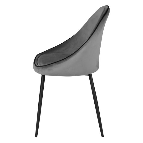 Chaise de repas velours anthracite