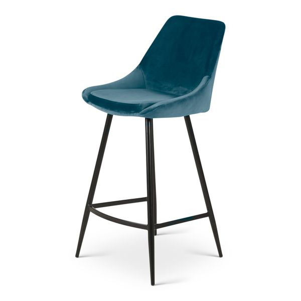 Chaise de bar velours bleu