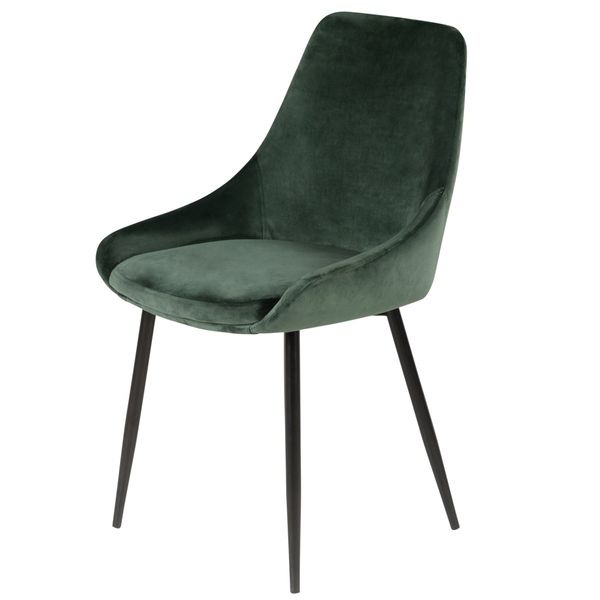 Chaise en velours vert sapin