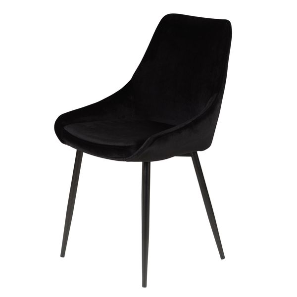 Chaise en velours noire