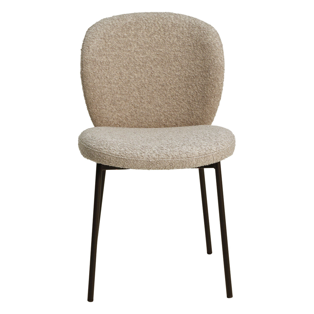 Chaise repas effet laine bouclette sable
