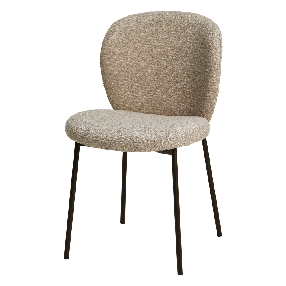 Chaise repas effet laine bouclette sable