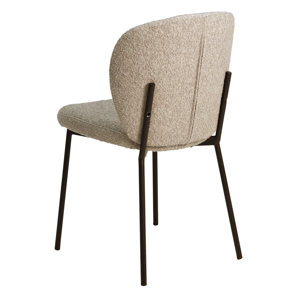 Chaise repas effet laine bouclette sable