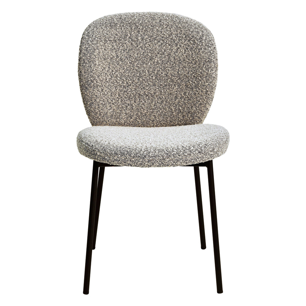 Chaise repas effet laine bouclette grise