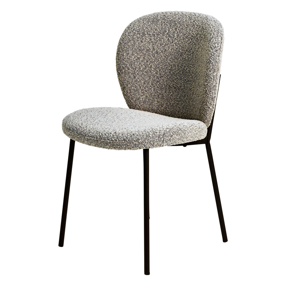 Chaise repas effet laine bouclette grise