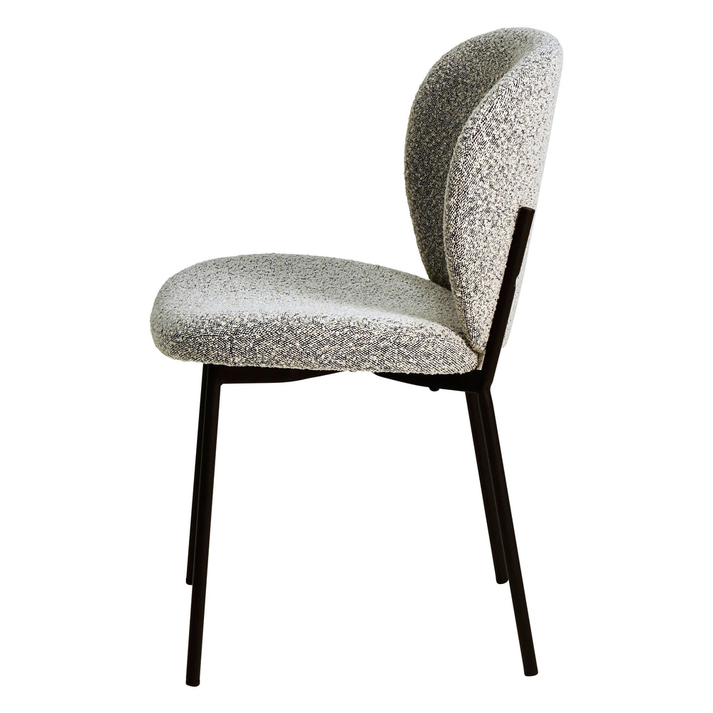 Chaise repas effet laine bouclette grise
