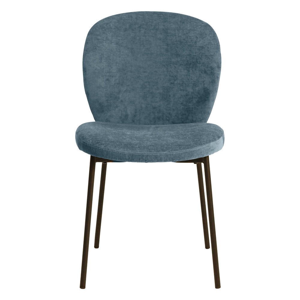 Chaise repas tissu bleu foncé