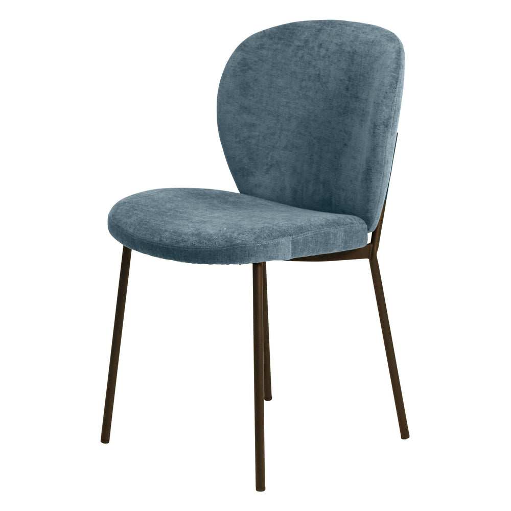 Chaise repas tissu bleu foncé