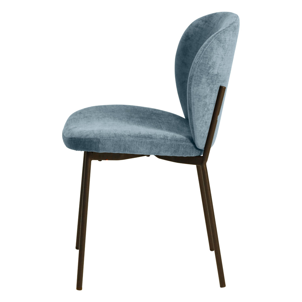 Chaise repas tissu bleu foncé