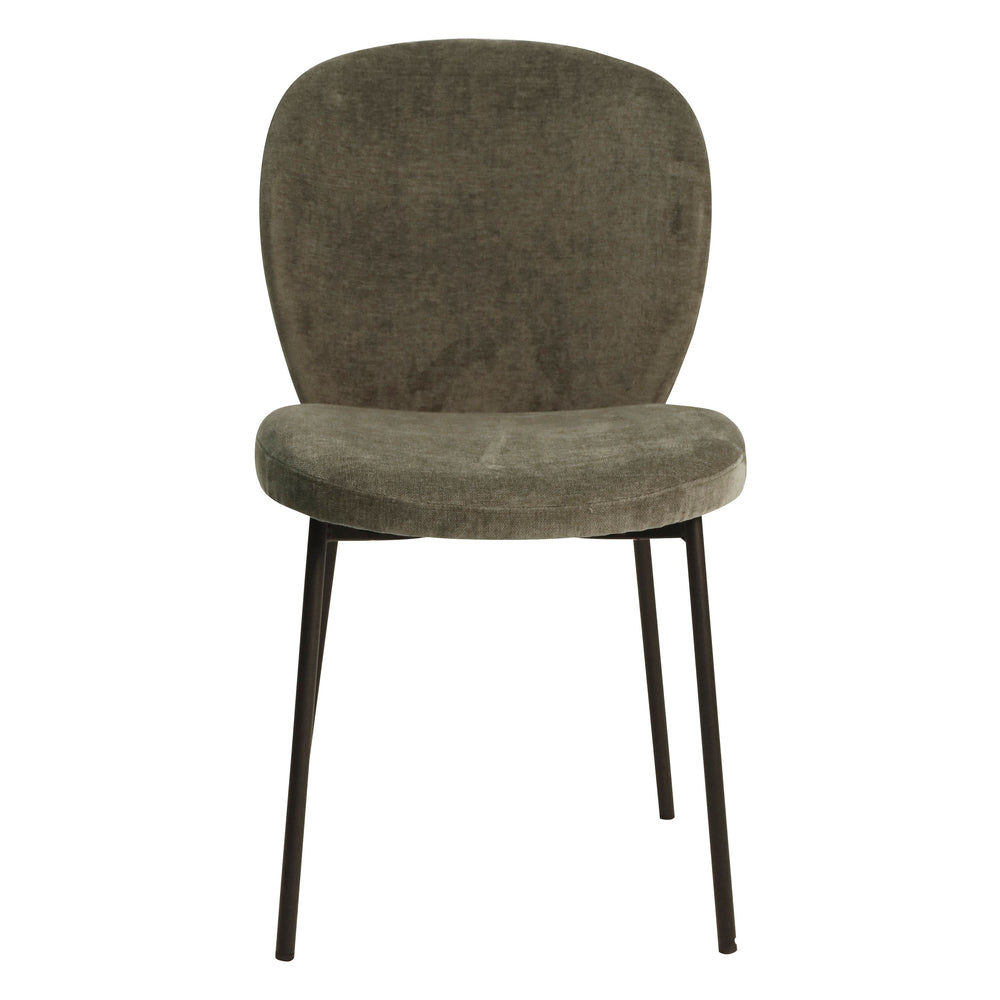 Chaise repas tissu vert foncé
