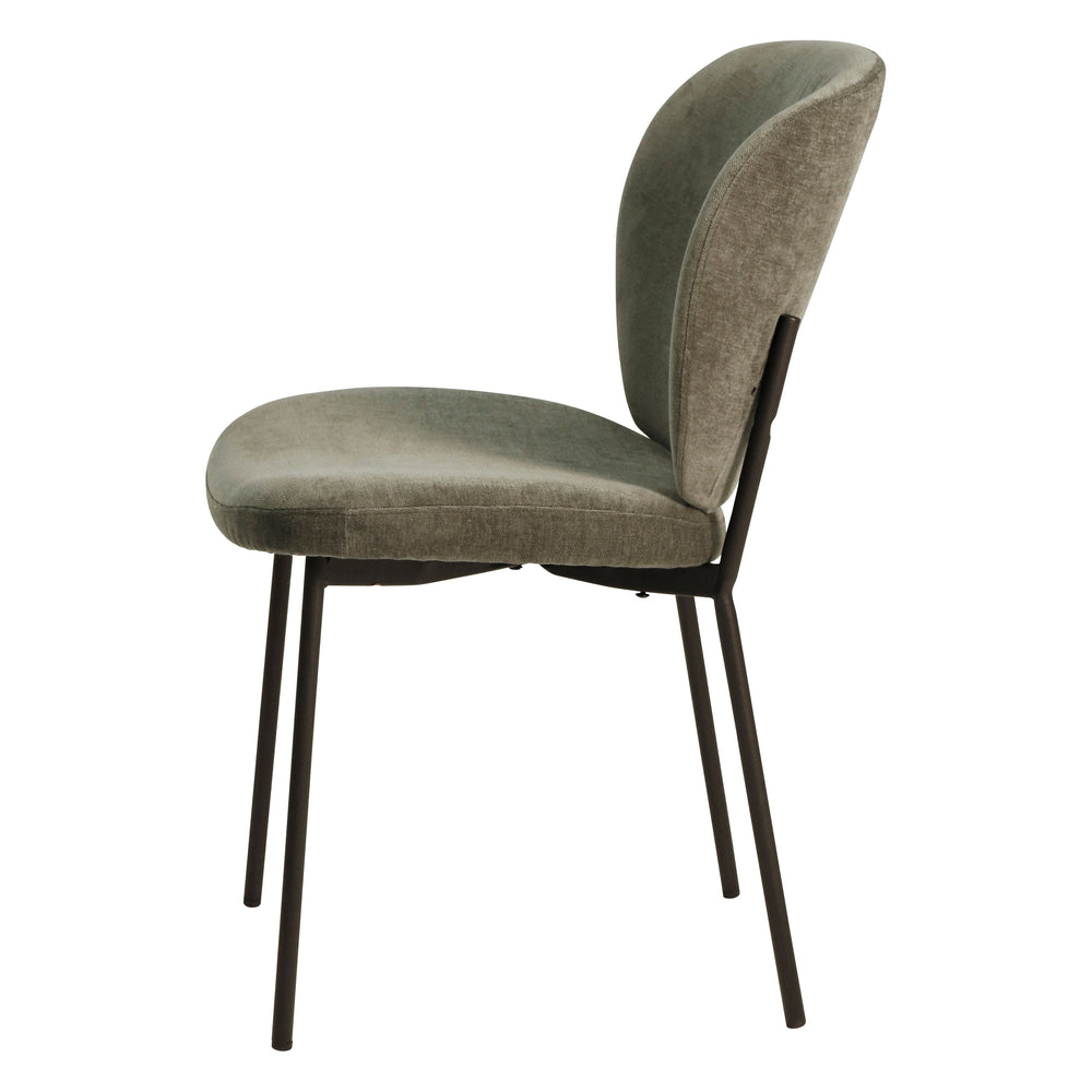 Chaise repas tissu vert foncé