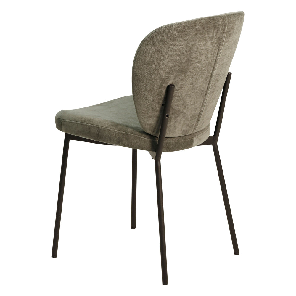 Chaise repas tissu vert foncé