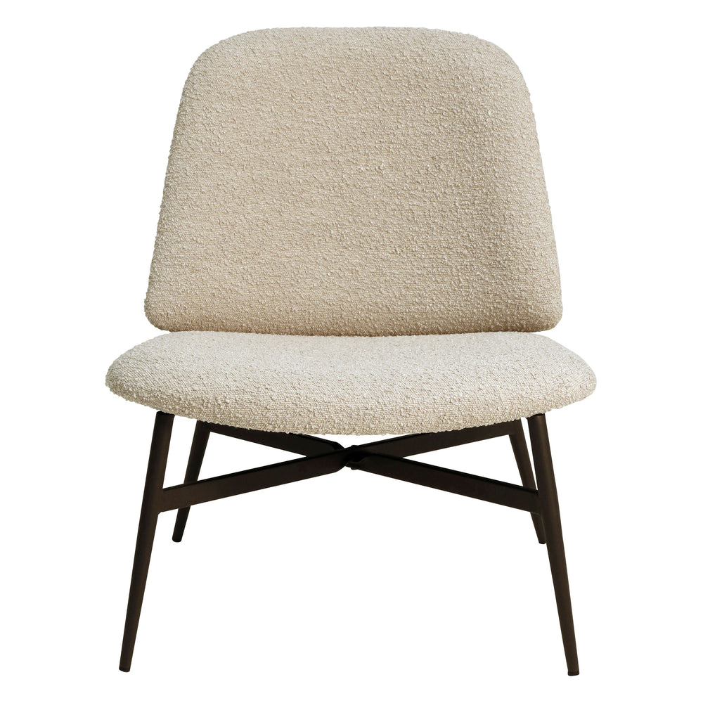 Fauteuil effet laine bouclette sable