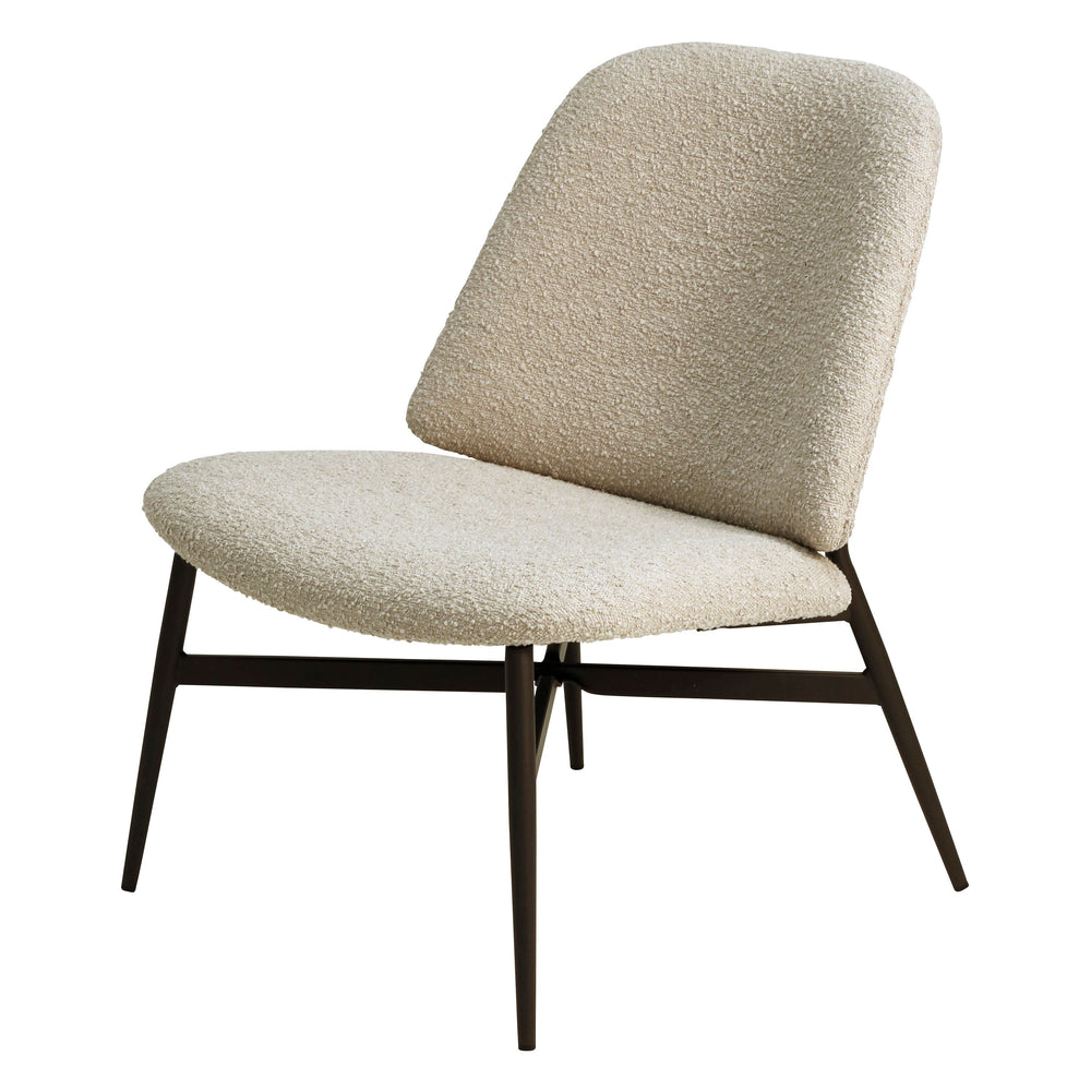 Fauteuil effet laine bouclette sable