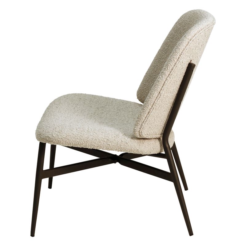 Fauteuil effet laine bouclette sable