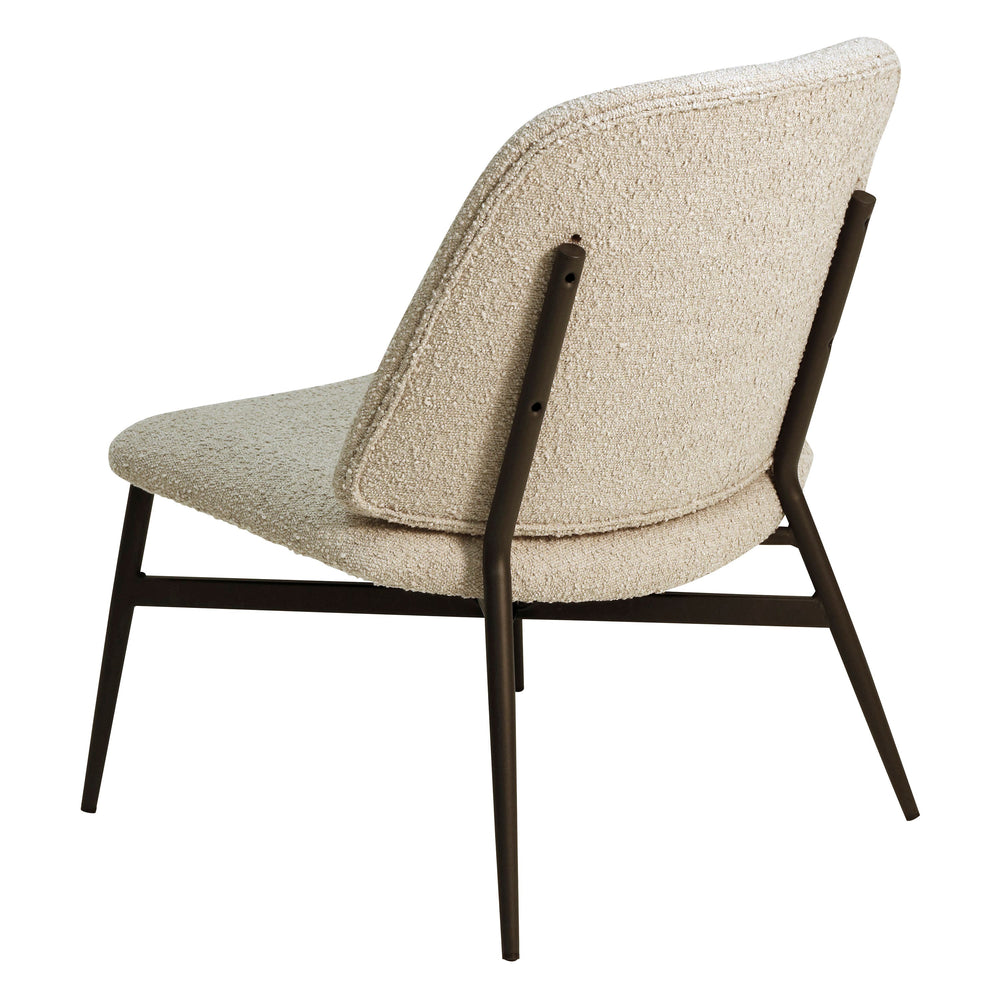 Fauteuil effet laine bouclette sable