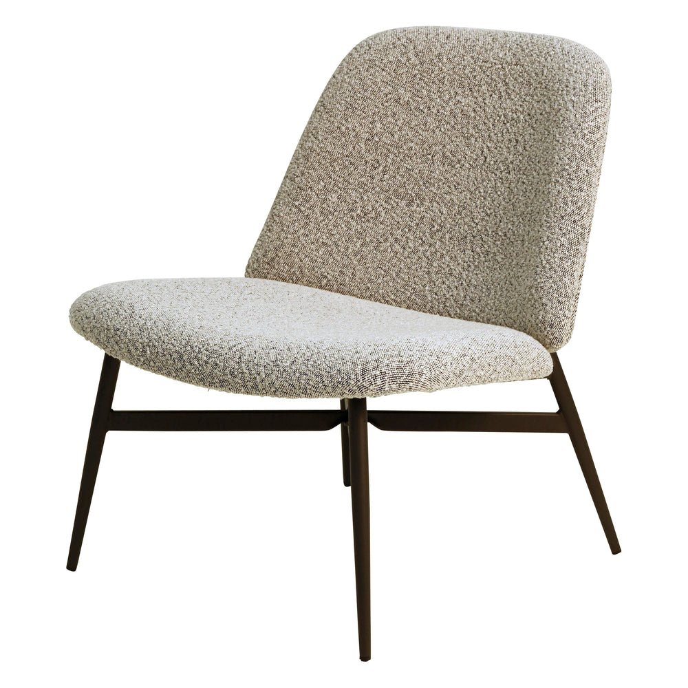 Fauteuil effet laine bouclette grise
