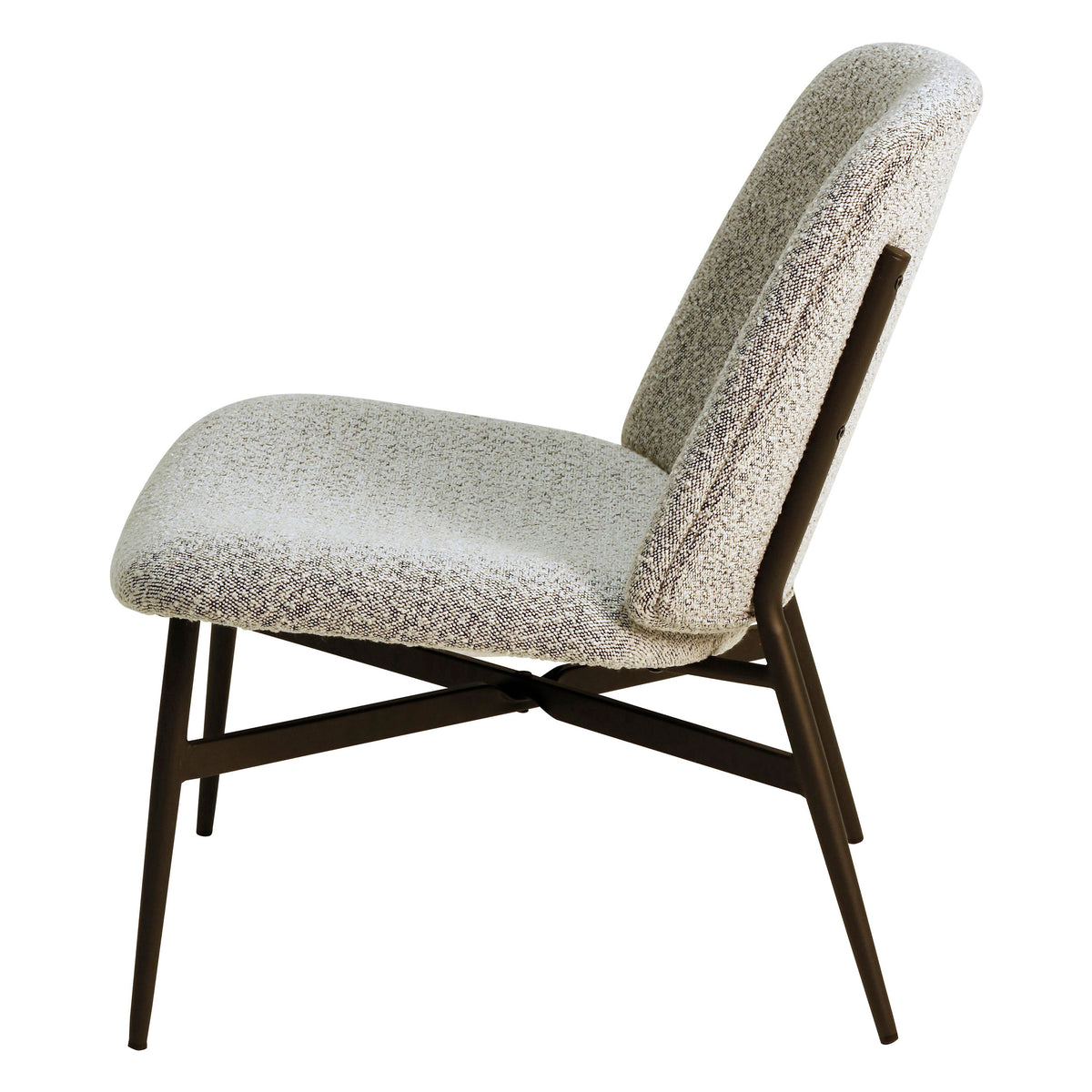 Fauteuil effet laine bouclette grise
