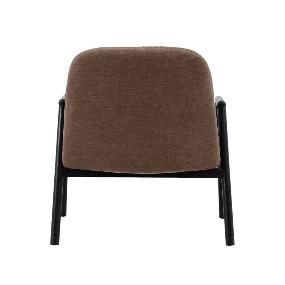 Fauteuil avec accoudoir en tissu taupe