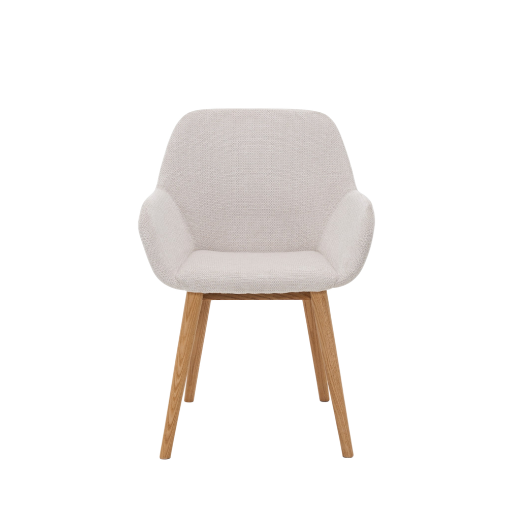 Chaise repas tissu beige