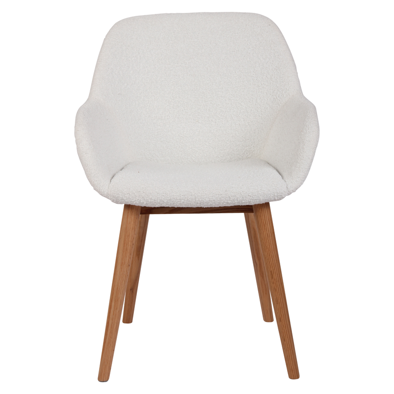 Chaise repas effet laine bouclette blanche