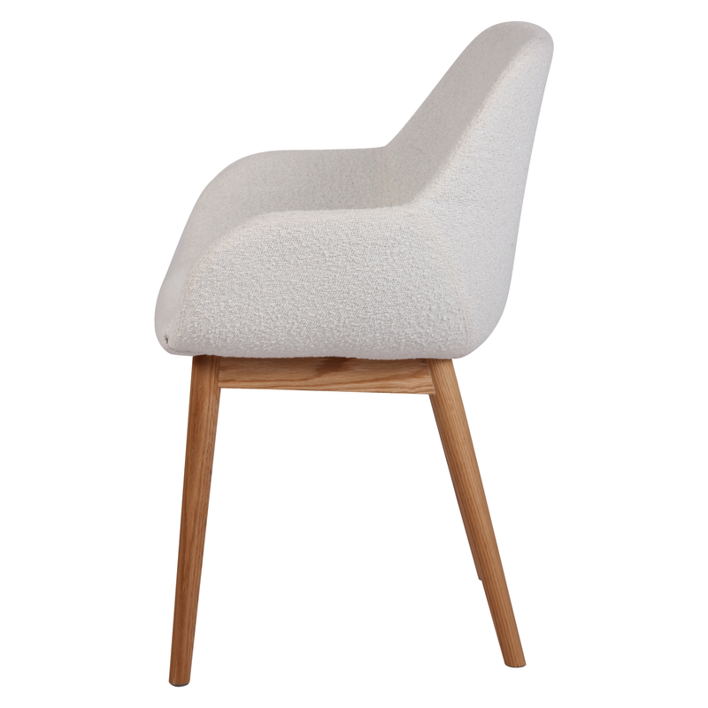 Chaise repas effet laine bouclette blanche