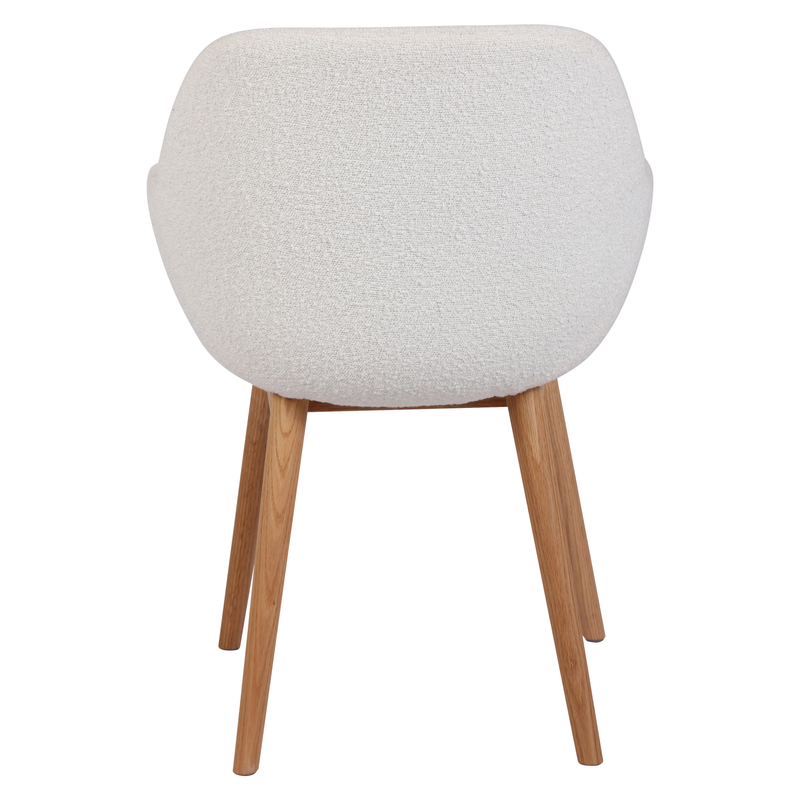 Chaise repas effet laine bouclette blanche