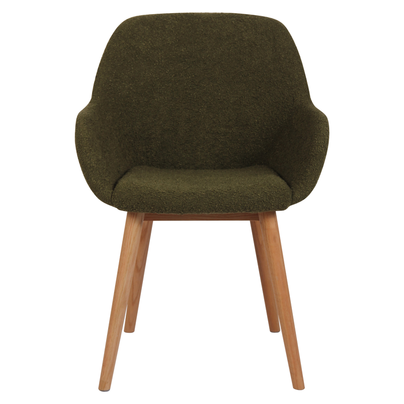 Chaise repas effet laine bouclette kaki