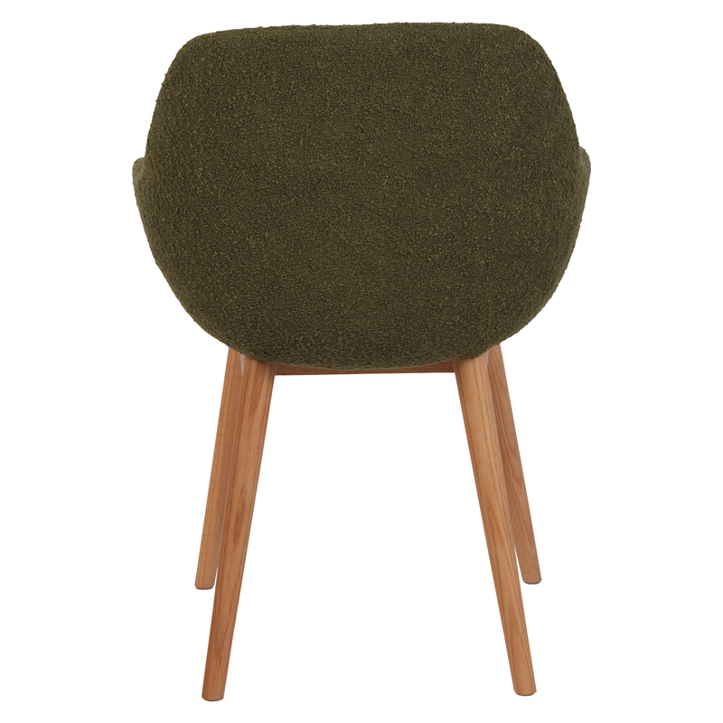 Chaise repas effet laine bouclette kaki