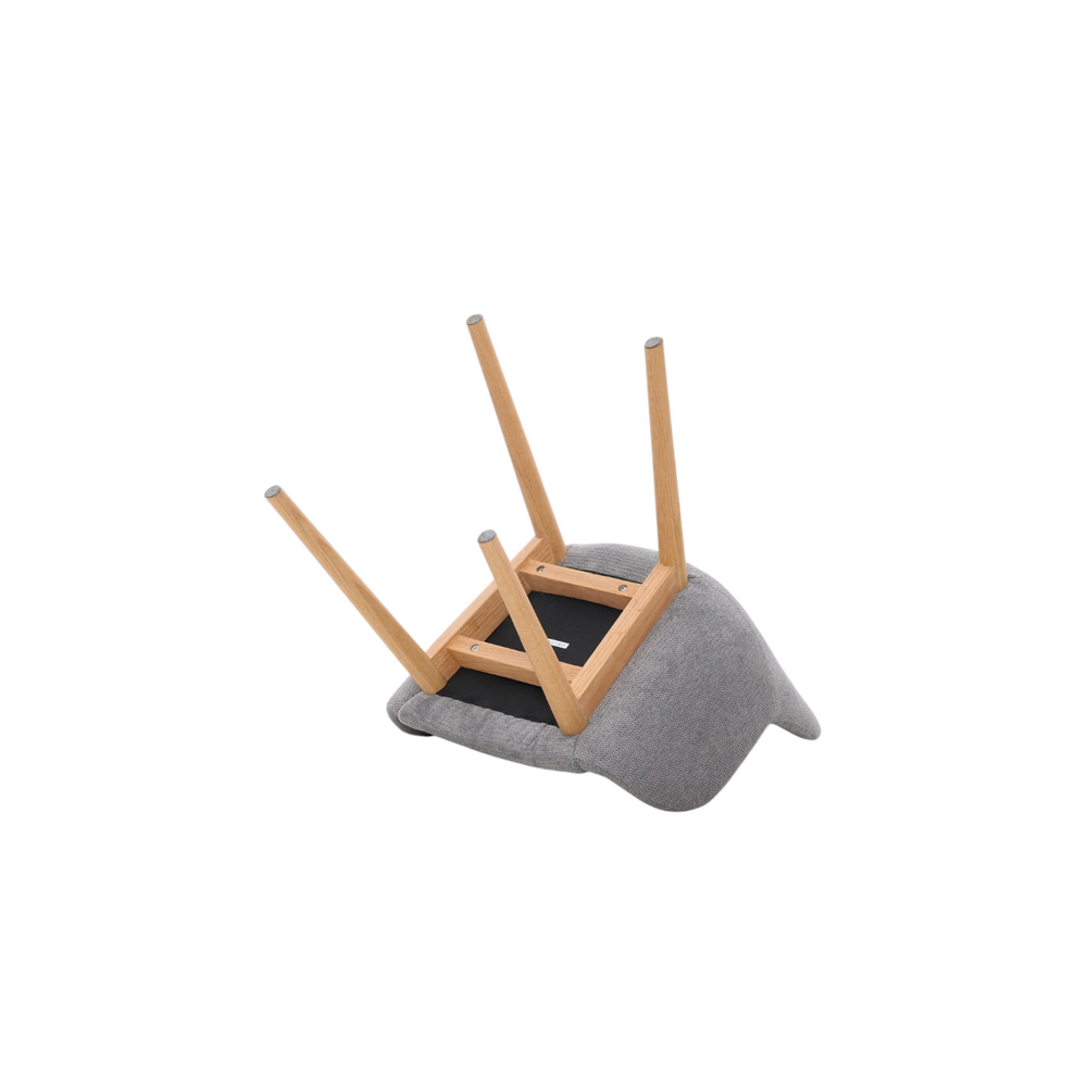 Chaise repas tissu gris clair