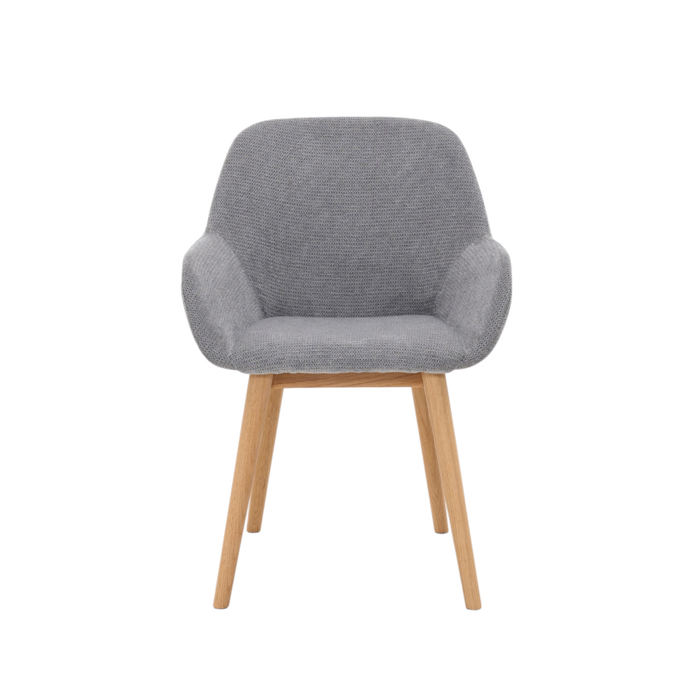 Chaise repas tissu gris clair