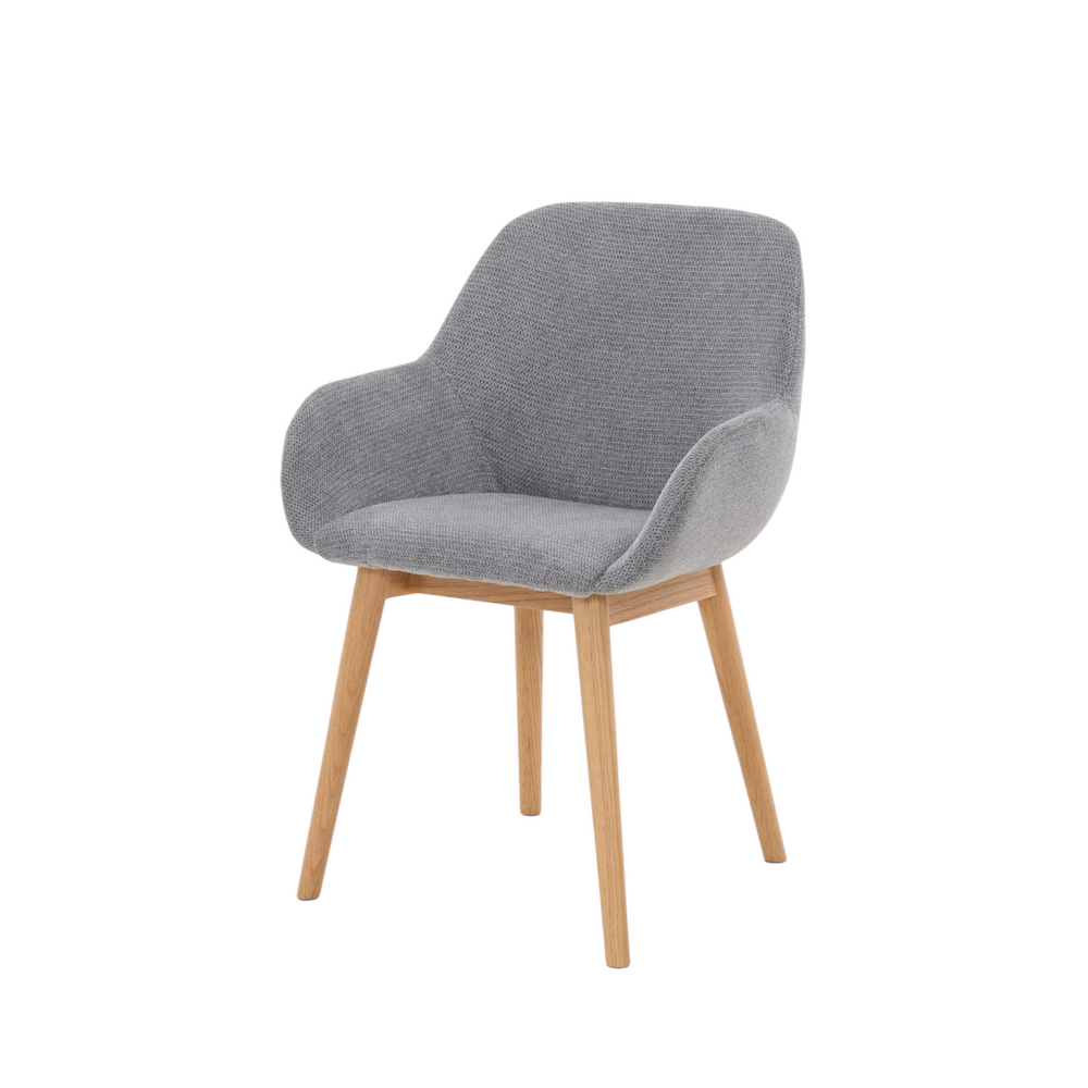 Chaise repas tissu gris clair