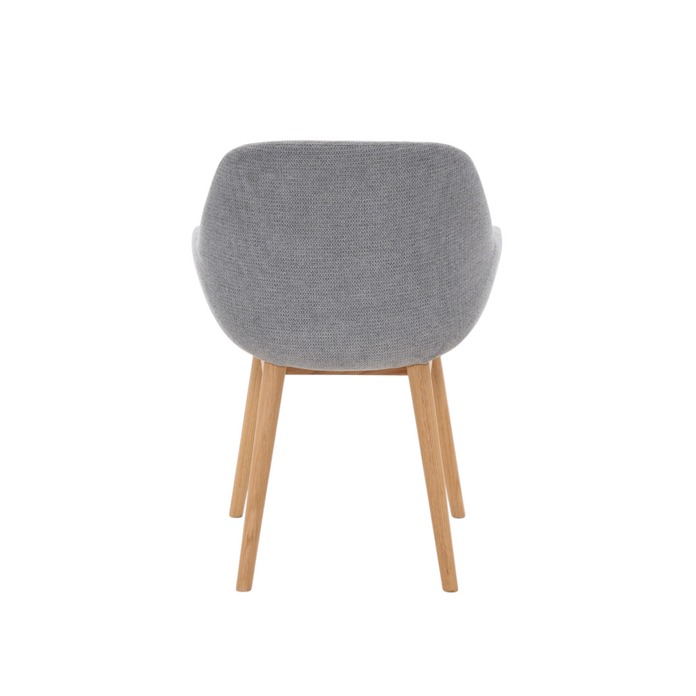 Chaise repas tissu gris clair