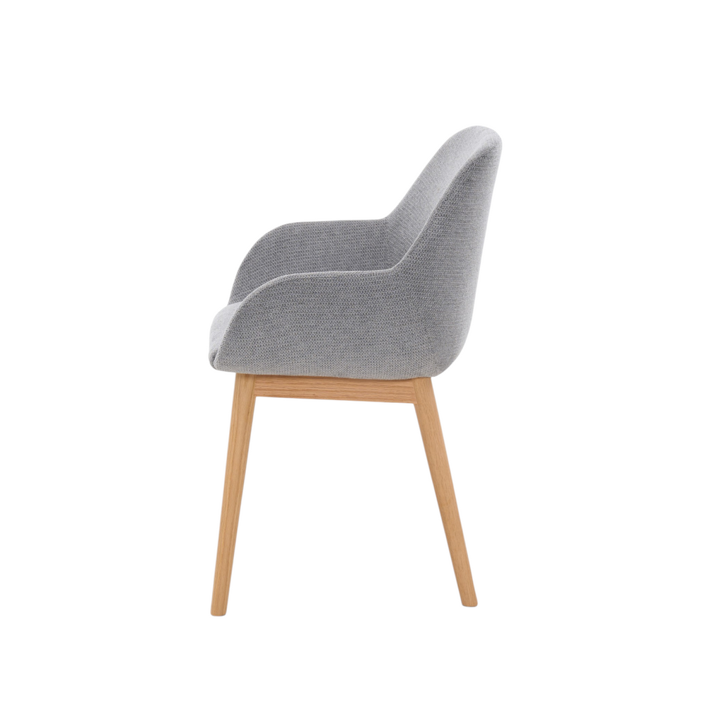Chaise repas tissu gris clair