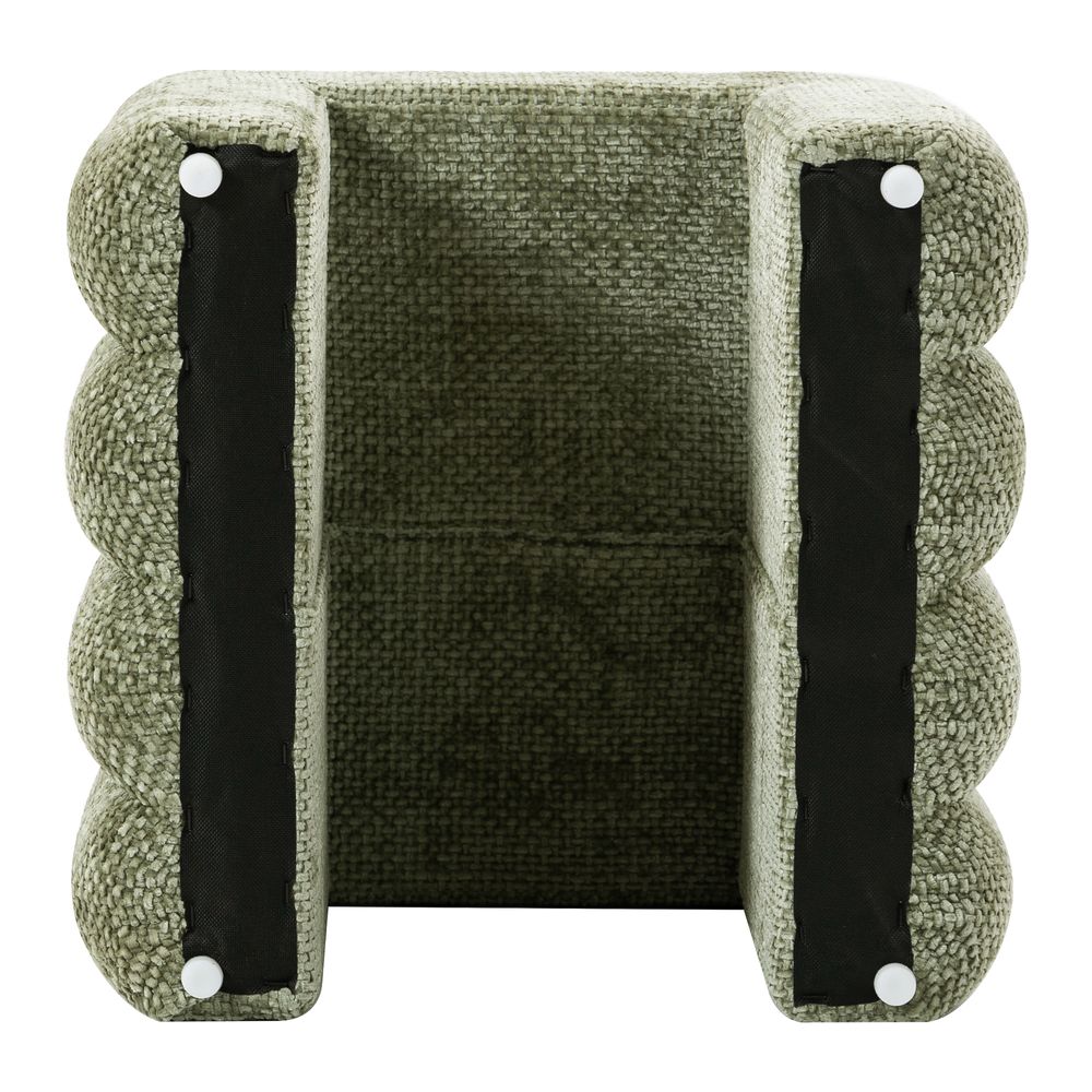 Pouf tissu chenillé vert amande