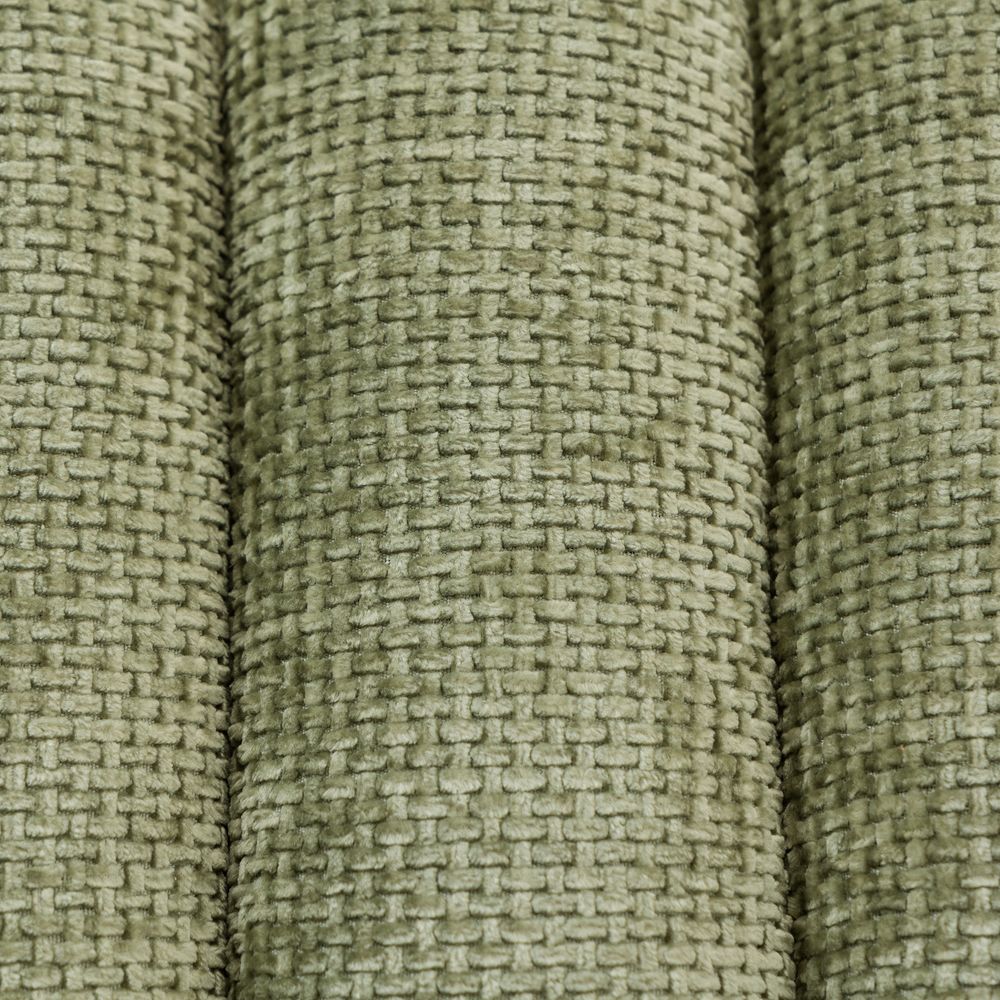 Pouf tissu chenillé vert amande